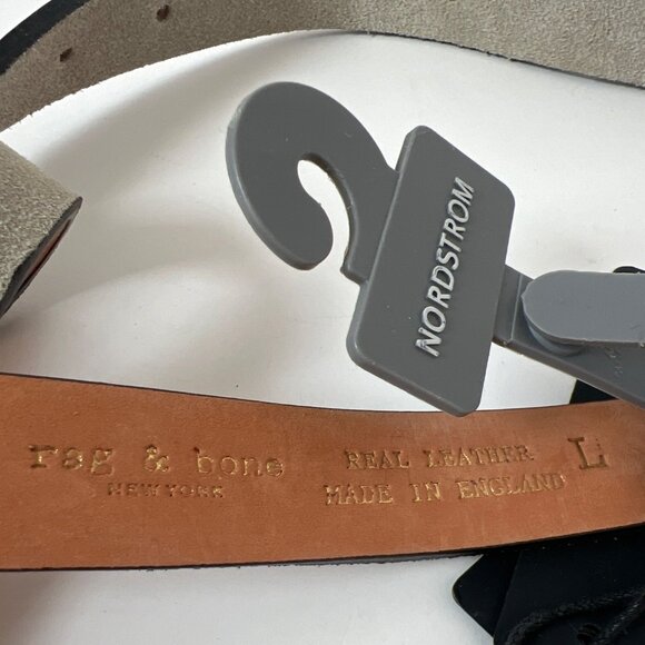 Rag & Bone Belt Porto Greige Suede Gray Size Large - Picture 4 of 6